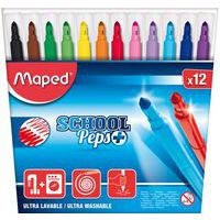 Pochette 12 feutres coloriage school'peps couleurs assorties - Maped thumbnail image