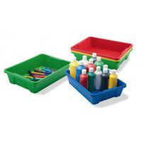 Lot de 6 grands plateaux de rangement couleurs assorties - Faibo
