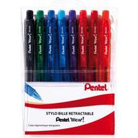 Pochette 8 stylos bille rétractable grip pointe 1 mm - Pentel thumbnail image