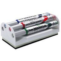Brosse à tableau blanc magnétique avec 4 markers maxiflo - Pentel thumbnail image