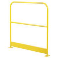Barrière de sécurité jaune en acier avec plinthe - Manutan Expert