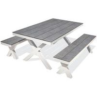 Table de jardin Annecy 175x100cm blanche - PARIS GARDEN
