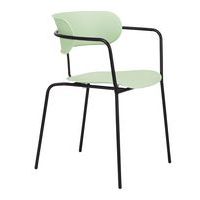 Lot de 4 chaises bistro - Pied noir / Assise verte - Meet By Paperflow