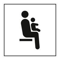 Pictogramme siège prioritaire pour personnes avec enfant en bas âge en PVC