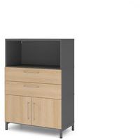 Armoire combi à 3 étagères - Socle acier - Hammerbacher