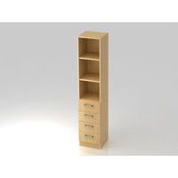 Armoire non verrouillable à 4 tiroirs - Poignée métal - Hammerbacher