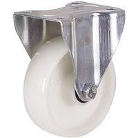 Roulette fixe à bandage en polyamide, 125 x 38 mm, blanc