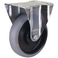 Roulette fixe en caoutchouc plein ESD, 160 x 50 mm, gris