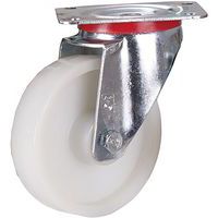 Roulette pivotante à bandage en polyamide, 150 x 40 mm, blanc