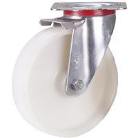 Roulette pivotante à bandage en polyamide, 200 x 50 mm, blanc