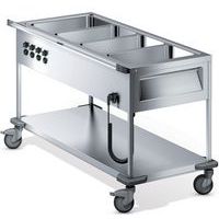 Chariots de distribution de repas 4 cuves simples avec thermostat L4