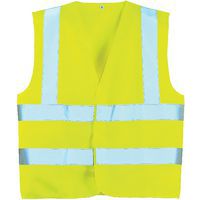 Gilet De Sécurité Jaune Haute Visibilité Portwest - Taille L/XL - Baudrier & Double Bande Réfléchissante