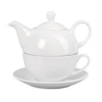 Duo tasse théière en porcelaine