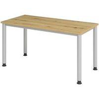Bureau droit pieds ronds 140 cm - Hammerbacher