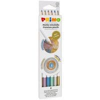 Etui de 6 crayons de couleur métallisées assorties - Primo thumbnail image