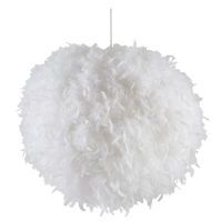 Suspension boule Kokot en plumes véritables blanc Corep