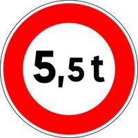 Panneau de signalisation B13 Limitation de tonnage à 3,5 t - Kelias