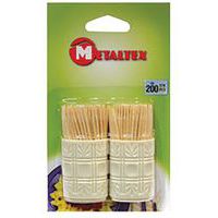 Cure-dents en bois - 2 tonnelets de 100 - Metaltex