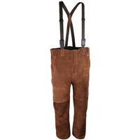 Pantalon de travail bavette de soudage en cuir croûte marron - Singer Safety