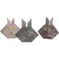 Pochette 60 feuilles papier 70 g origami 20x20 cm thème zoo + planche stickers yeux thumbnail image 2