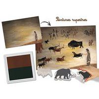 Kit 10 tampons peintures rupestres + 1 encreur bicolore noir et marron thumbnail image 2