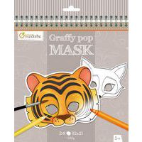 Bloc de 24 masques à colorier, thème les animaux thumbnail image 3