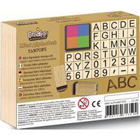 Lot 39 tampons bois mini alphabet majuscules et chiffres + 2 encreurs doubles 130 x 30 x 105 mm thumbnail image 2