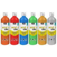 Assortiment 6 flacons 500 ml Acryl Color peinture pailletée - Pébéo thumbnail image