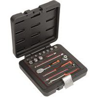 Jeu douilles 1/4 cliquet poire 19 pièces - Bahco