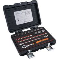 Jeu douilles 3/8 6 pans cliquet tête ronde/rallonge angulaire- Bahco