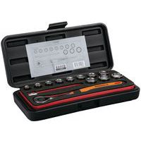 Jeu douilles 3/8 6 pans et cliquet tête ronde 13 pièces - Bahco