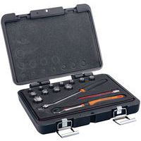 Jeu douilles 3/8 cliquet tête ronde/pied biche 15 pièces - Bahco