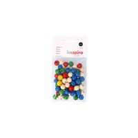 Sachet 65 perles bois rondes multicolores 12 mm - Innspiro thumbnail image