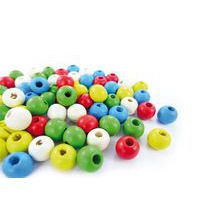 Sachet 1000 perles bois rondes multicolores 10 mm thumbnail image
