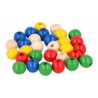 Sachet 30 perles bois rondes multicolores 15 mm thumbnail image 2