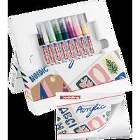 Kit de démarrage 8 marqueurs Acrylic + bloc cartes postales - Edding thumbnail image