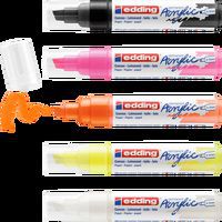 Etui 5 marqueurs Acrylic 5000 fluo pointe biseautée - Edding thumbnail image