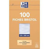 Etui 100 fiches Bristol 210g 12,5x20cm petits carreaux blanc - Oxford thumbnail image