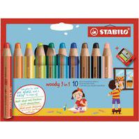 Etui carton 10 crayons woody + 1 taille-crayon gros module - Stabilo thumbnail image