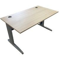 Bureau droit bois reconditionné - Pied gris - 140x80 cm