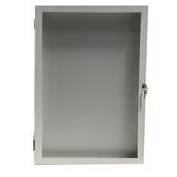 Vitrine d'exterieur porte battante - Fond aluminium -cadre blanc - AME