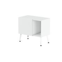 Range. bas Teni pieds métal lg.80 cm ht.74 cm 1 porte 1 niche