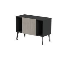 Range. bas Teni pieds métal lg.100 cm ht.74 cm 1 porte 2 niches