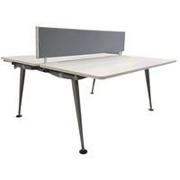 Bureau reconditionné 2 places - Cloison de séparation gris - Herman Miller