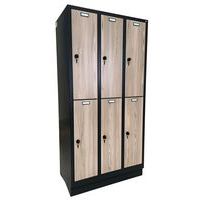 Vestiaire reconditionné bois - 3 colonnes - penderie 6 cases