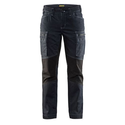 Pantalon De Travail Maintenance +stretch Femme Bleu Foncé/noir 56