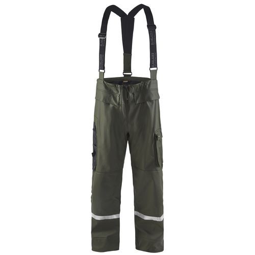 Pantalon De Pluie Professionnel Haute Visibilité Vert Armée