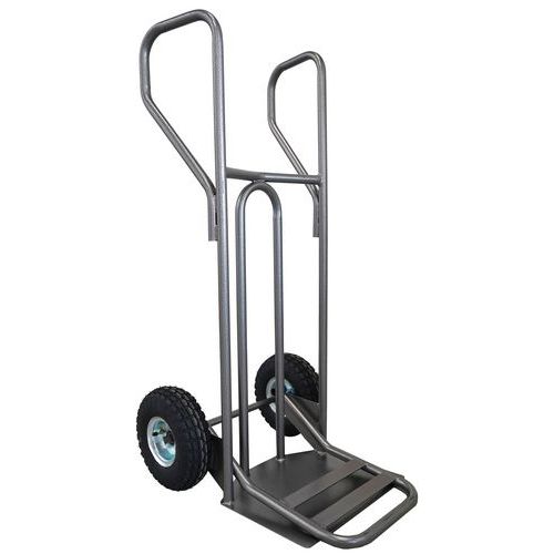 Stockman - Diable Acier 250kg Pelle Rabattable Roues Gonflables - Gris - Robuste et Pratique