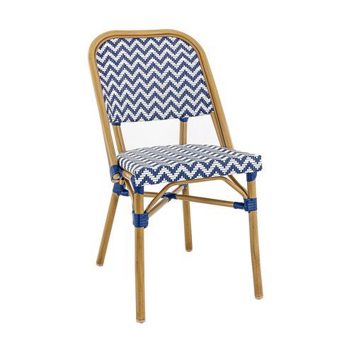 Chaise Extérieure - Alu - Textilène Ocean / Blanc - Louvre