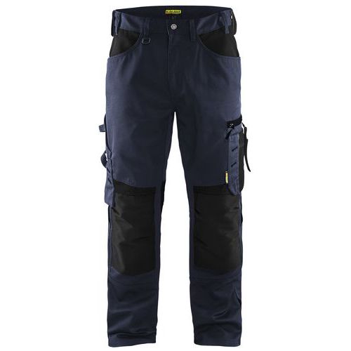 Pantalon De Travail Artisan Sans Poches Flottantes Bleu Foncé/noir C46